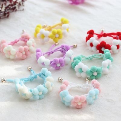 Hand Braided Floral Pet Collar for Cats and Small Dogs