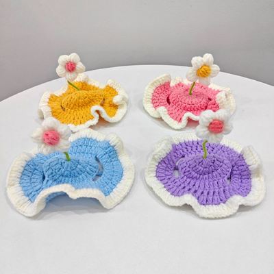 Floral Knit Pet Headband for Cats and Dogs in Multiple Colors