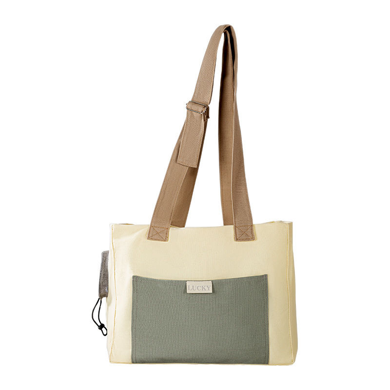 Solid-Color Canvas Pet Carrier Backpack for Cats and Small Dogs