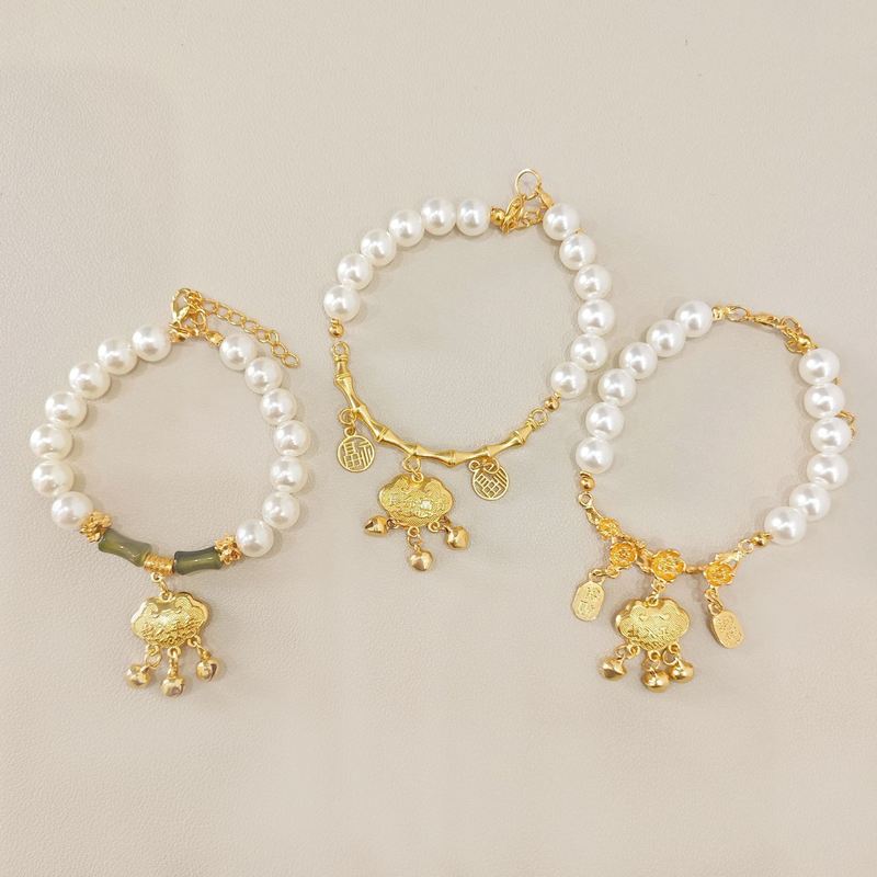 Chinese Style Pet Collar with Fortune Blessing Plates for Dogs Cats