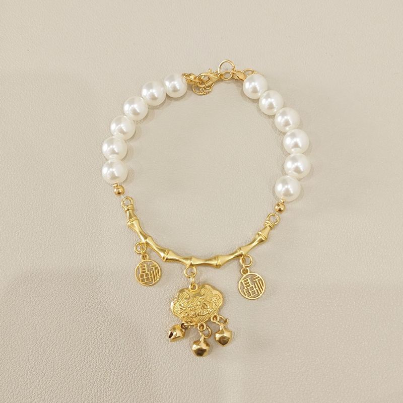 Chinese Style Pet Collar with Fortune Blessing Plates for Dogs Cats