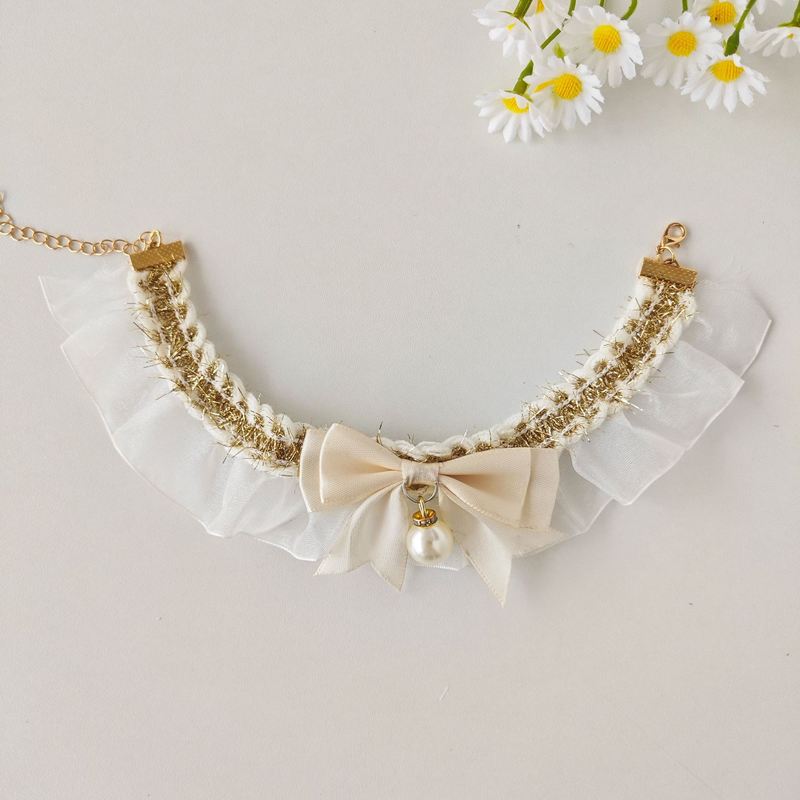 Adjustable Lace Pet Bib Collar Scarf for Cats Dogs